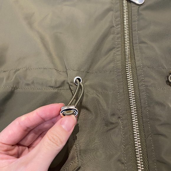 C&A faux rex rabbit fur parka jacket adjustable waist - Picture 9 of 9